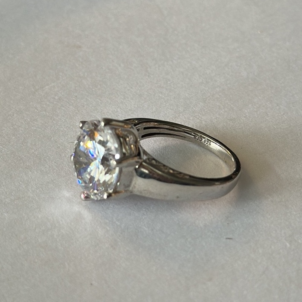 New Sterling Silver 925‎ large CZ by designer SJD size 6